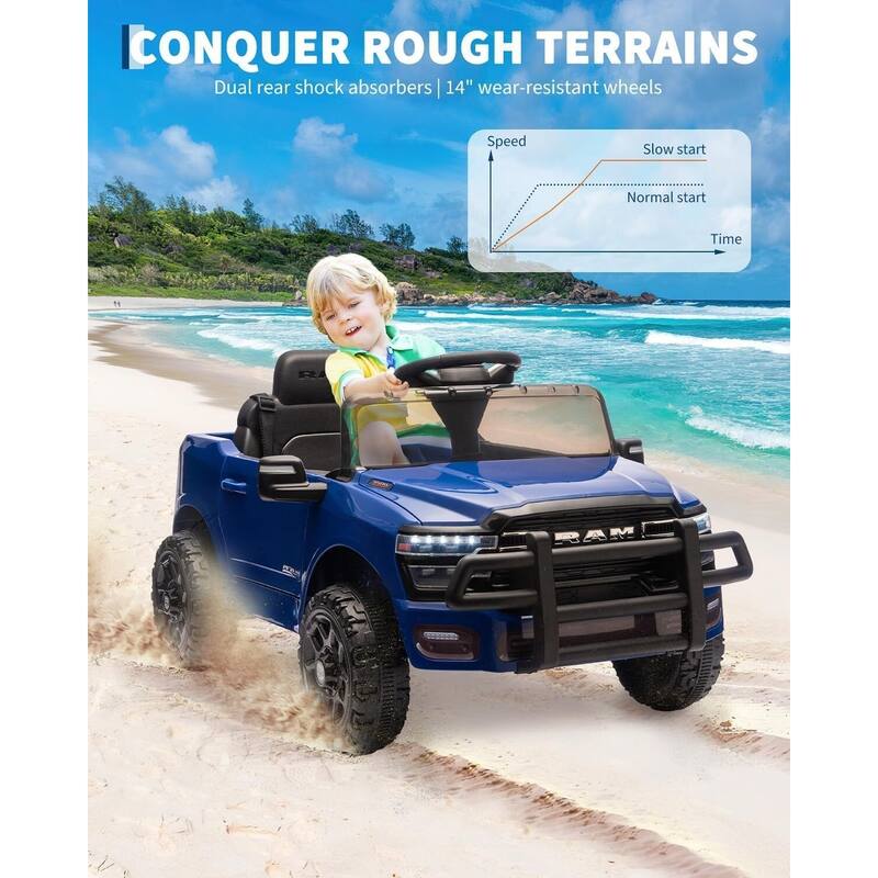12V Licensed RAM Ride On Pickup Truck Car Toys for Kids Best Gift