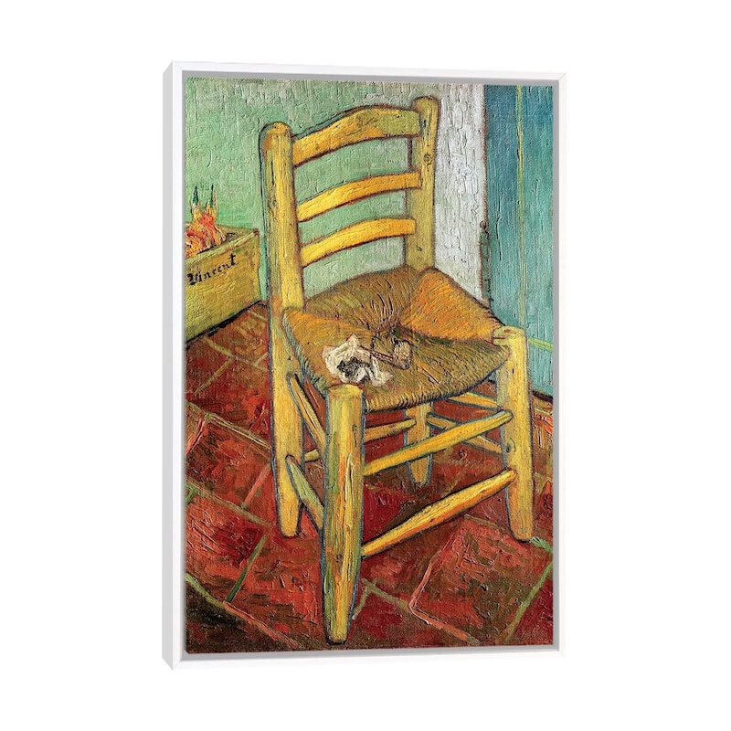 iCanvas "Vincent's Chair, 1888" by Vincent van Gogh Framed Canvas Print - White - 48x32