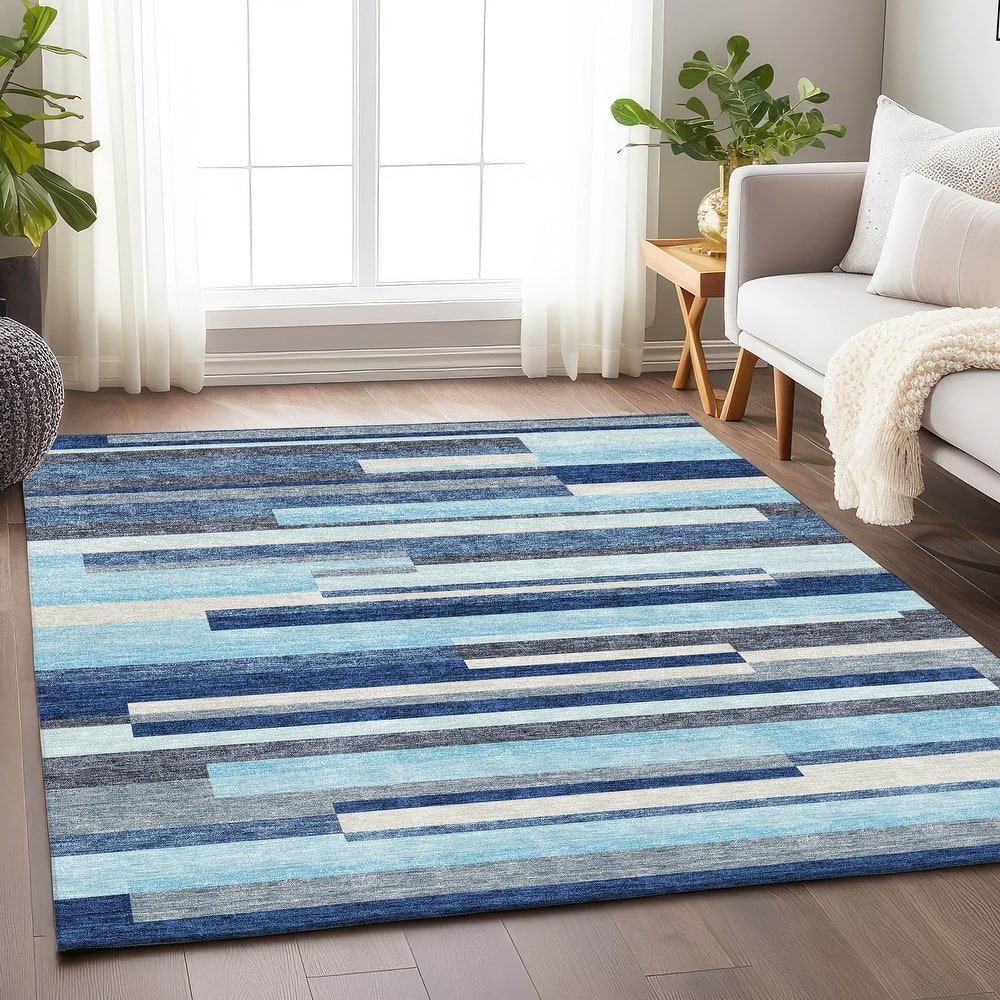 Premium Washable Super Soft Mosaic Stripe Mayfield Rug