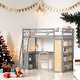 preview thumbnail 2 of 25, Twin Size Loft Bed with Ladder, Shelves, and Desk