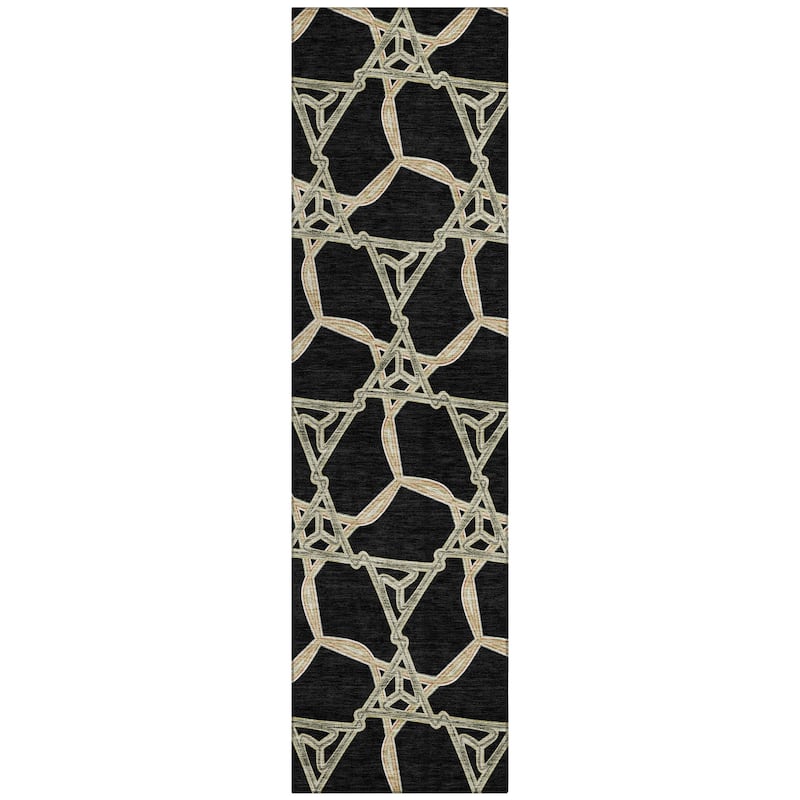 Machine Washable Indoor/ Outdoor Transitional Links Chantille Rug
