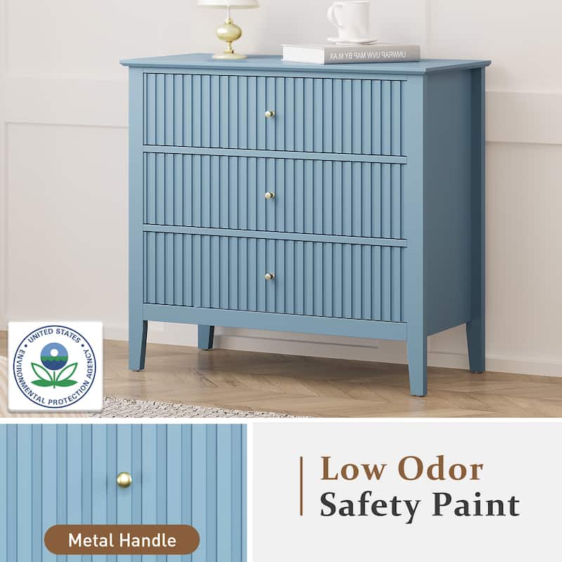 Fluted 3 Drawer Dresser