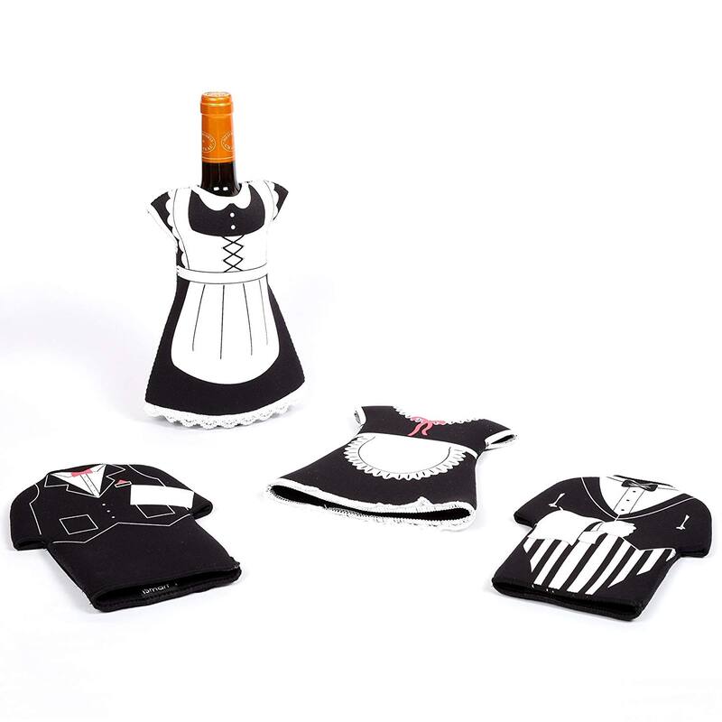 Creative Home Neoprene Party Maid Shape Wine Bottle Cover Jacket, Wine Chiller Jacket