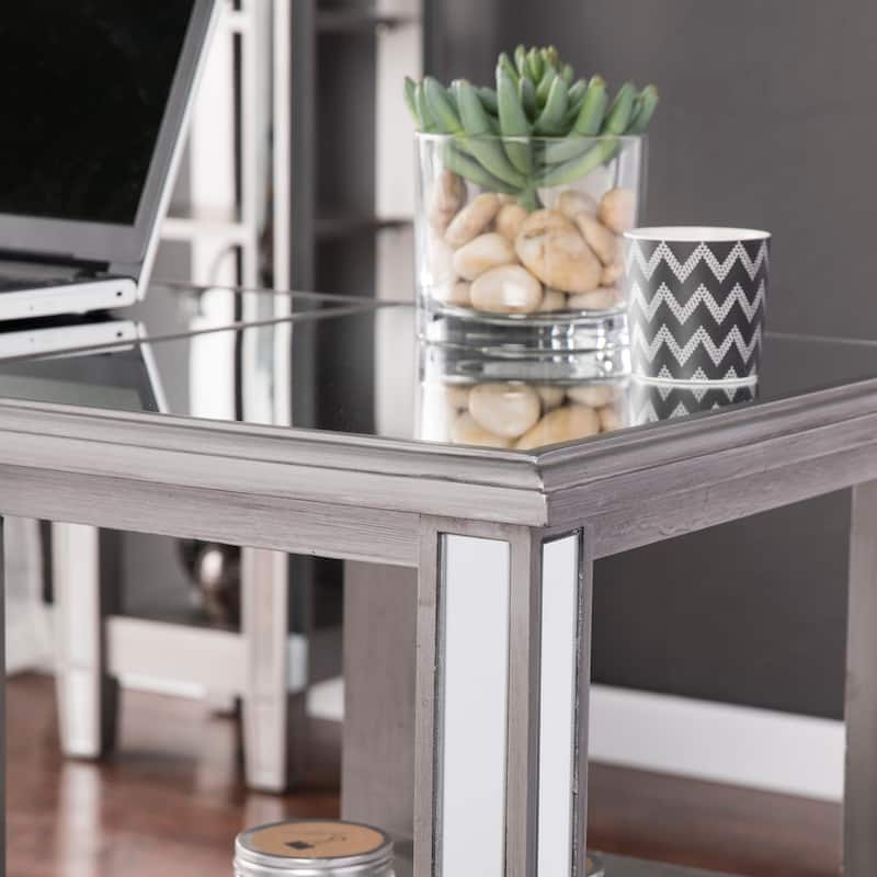 SEI Furniture Vedlin Mirrored Office Computer Desk