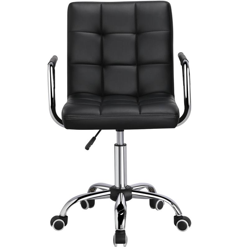 Yaheetech Adjustable Faux Leather Swivel Office Chair with Wheels