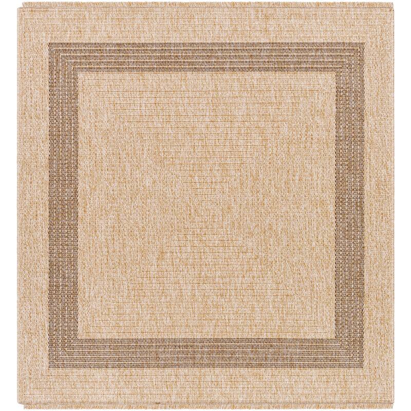 Encore Rustic Indoor/Outdoor Area Rug - 5'3" Square - Tan/Charcoal