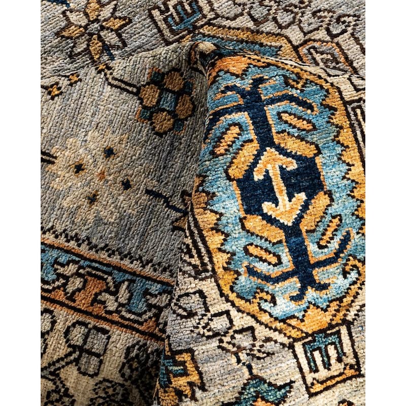 Serapi One-of-a-Kind Hand-Knotted Area Rug - Gray, 6' 1" x 9' 0" - 6' 1" x 9' 0"