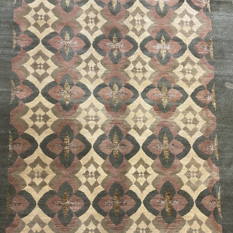 HERAT ORIENTAL Handmade Fine Tibetan Silk/Wool Rug - 6' x 9'