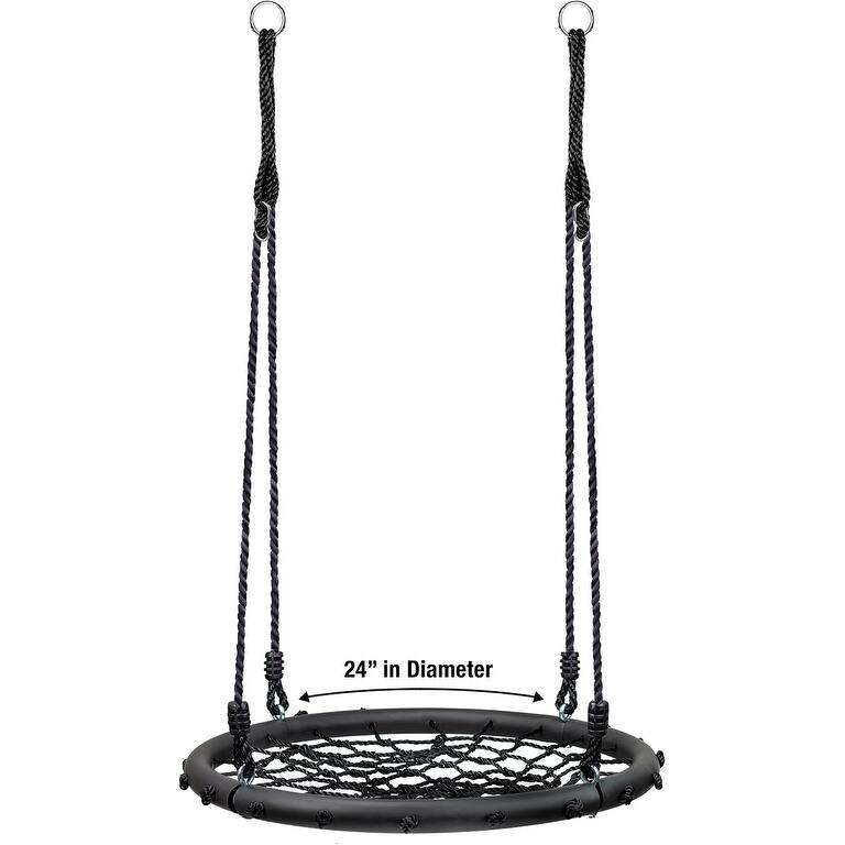 Sorbus Spinner Swing Round Web Swing – Great for Tree, Swing Set, Backyard, Playground, Playroom – Accessories Included