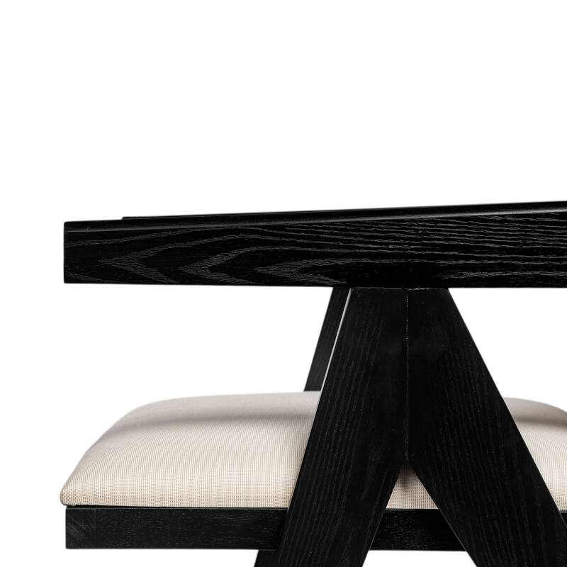 Farmhouse Kitchen Chairs Set of 2, Rattan Back Upholstered Arm Chairs