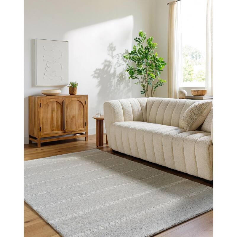Livabliss Casual Brook Stripe Area Rug - 2' x 3' - Gray/Off white