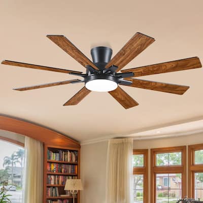 52 Inches Low Profile Ceiling Fan with LED Integrated,Retractable Blades,Remtoe and APP Control,for Bedroom,Living Room