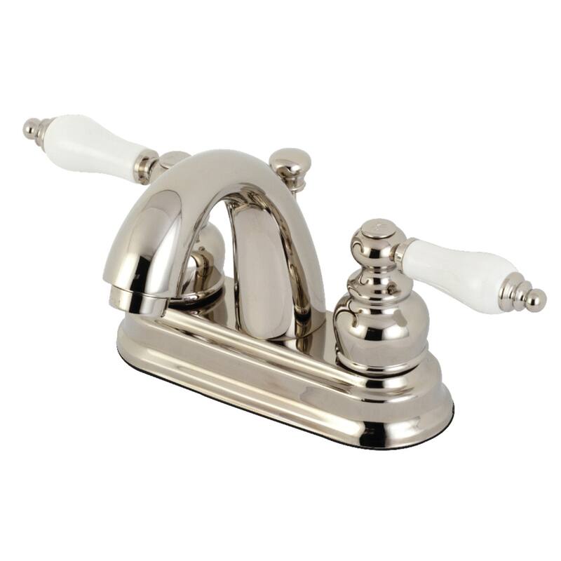 Restoration Two-Handle 3-Hole Deck Mount 4 in. Centerset Bathroom Faucet - Polished Nickel
