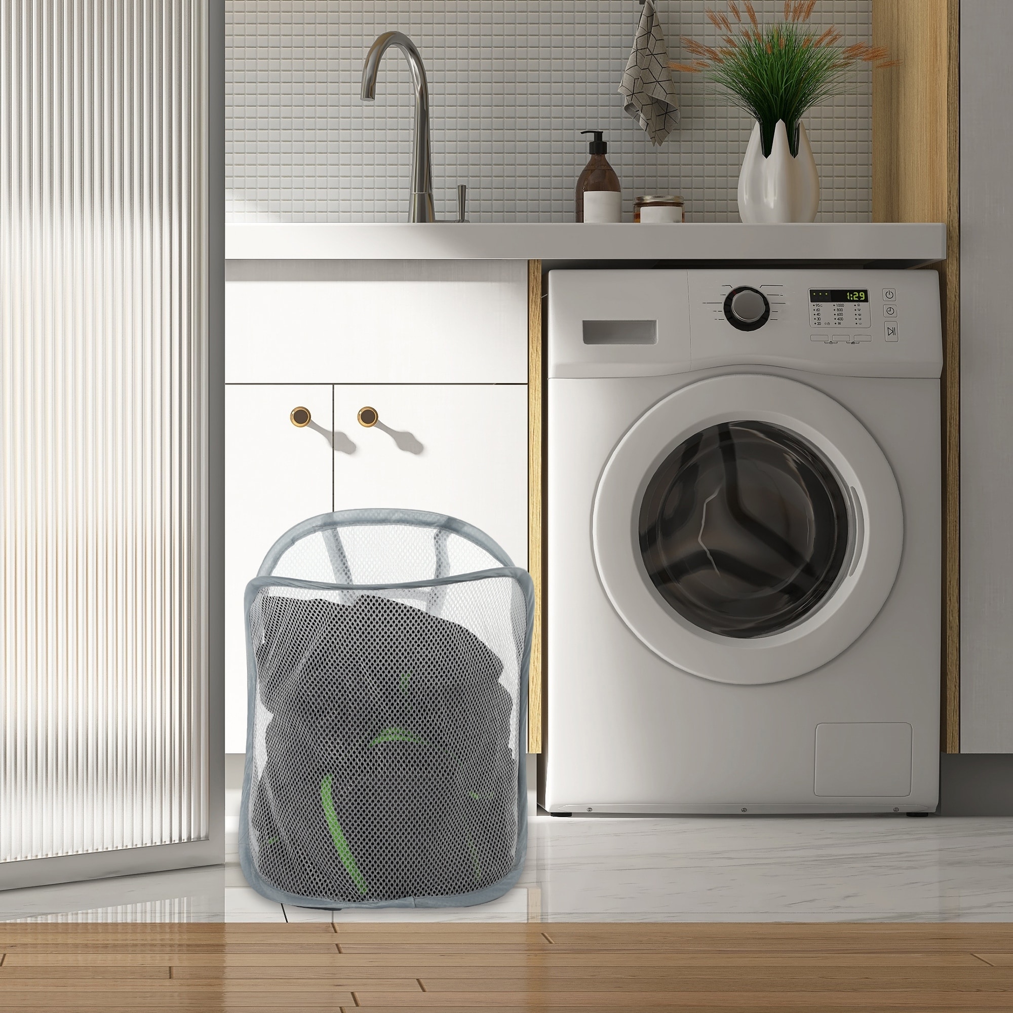 Wall-mounted Folding Laundry Basket for Bathroom