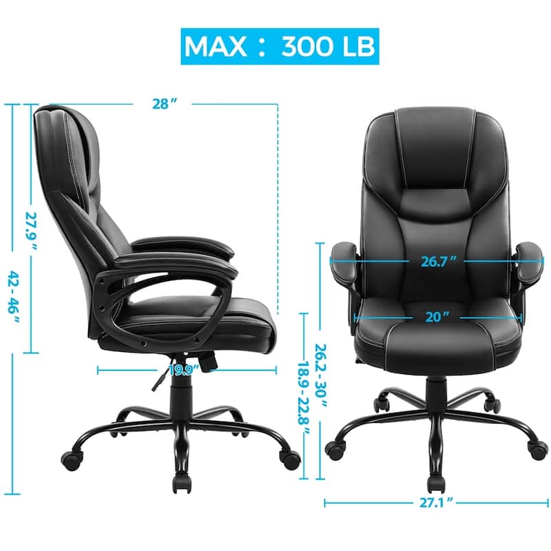 Yaheetech Faux Leather Executive Office Chair Big and Tall Computer Desk Chair - N/A