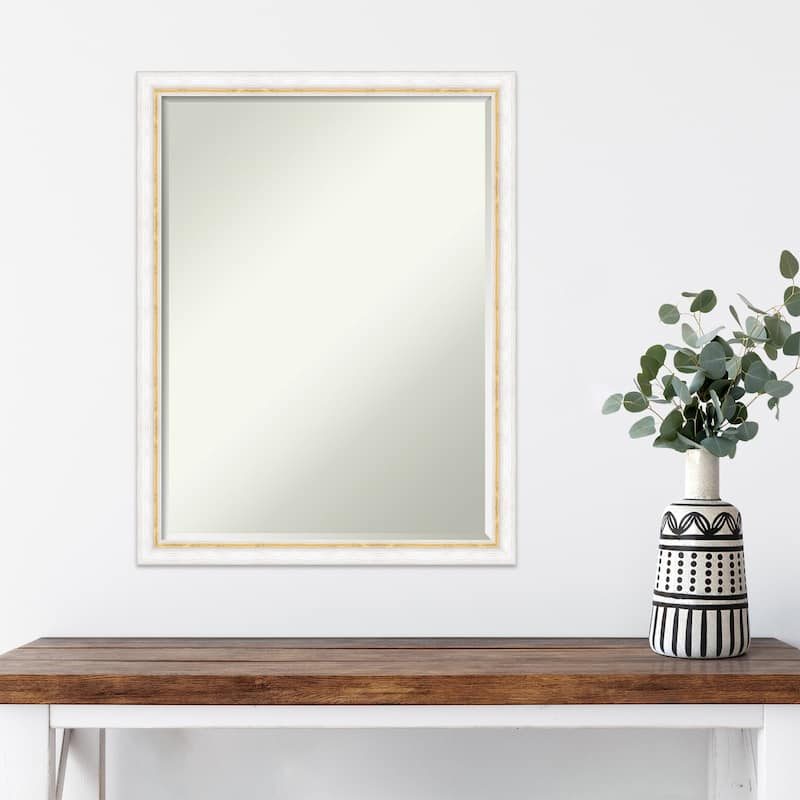 Morgan Half-Inch-Bevel Wood Framed Wall Mirror - Glass Size 18x24