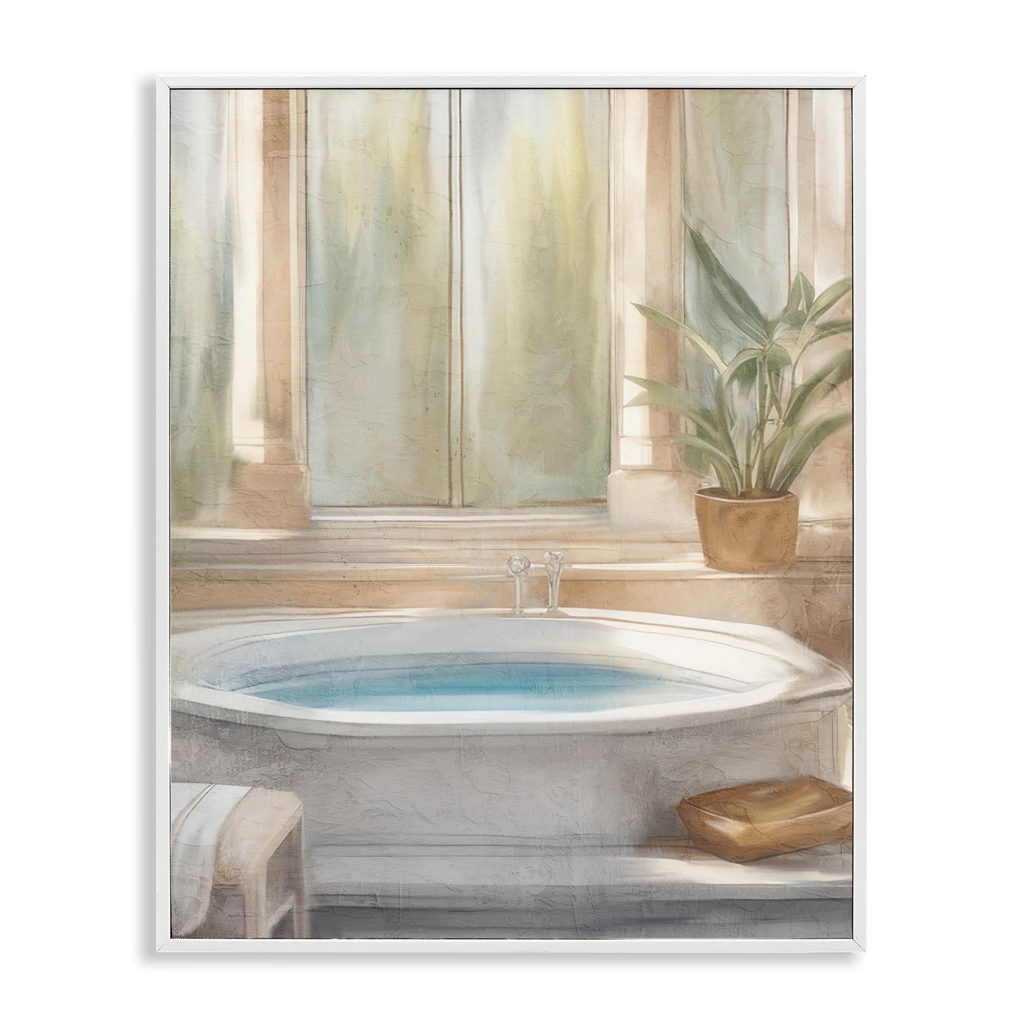 Stupell Serenity Bath Bathroom Scene Framed Giclee Art Design By Kim Allen