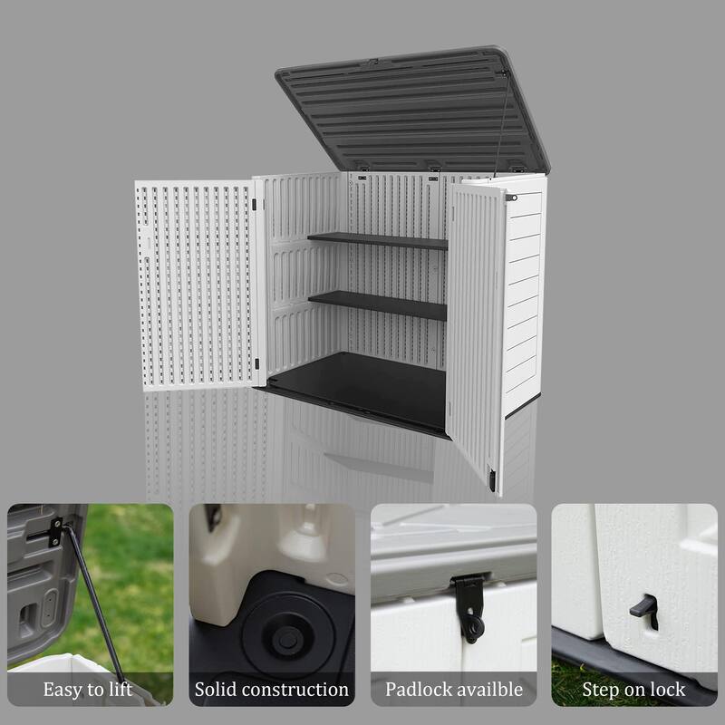 45-880 Gal. Outdoor Resin Deck Box Storage Shed for Garden,Patios,Backyards,Tools