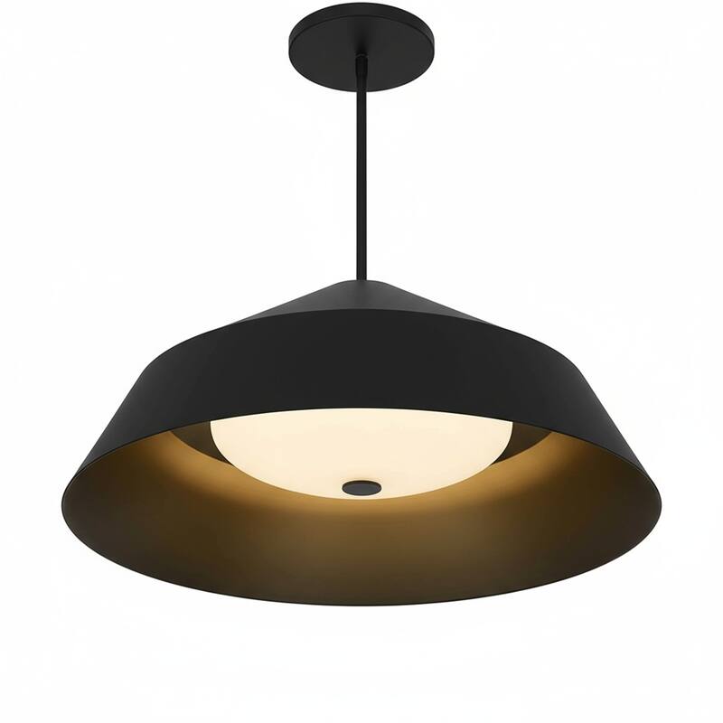 22" Diameter Integrated LED Black Pendant
