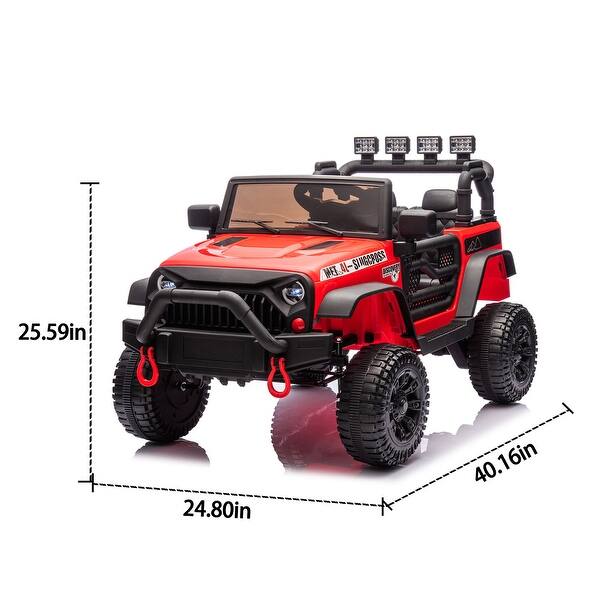 dimension image slide 4 of 5, 24V Ride-On Car with Adjustable Speed and Suspension, Great Holiday Present