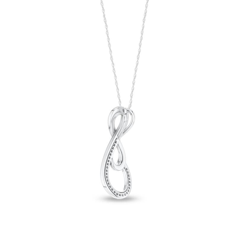 1/10ct TDW Diamond Infinity Pendant Necklace in Silver for Women