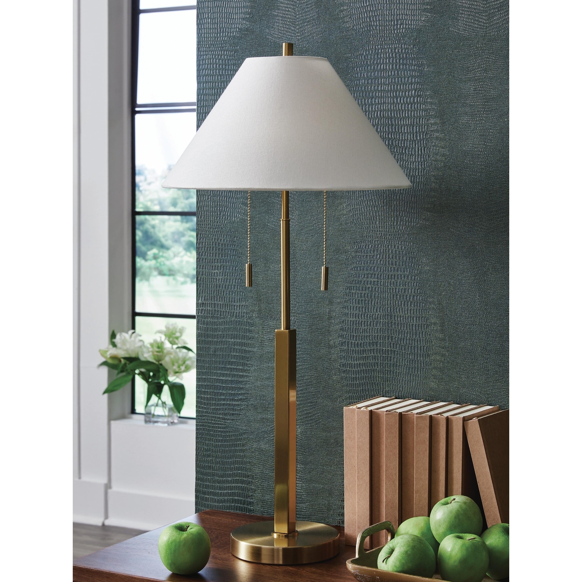 Signature Design by Ashley Haigwood Gold Table Lamp - 15" W x 15" D x 31" H