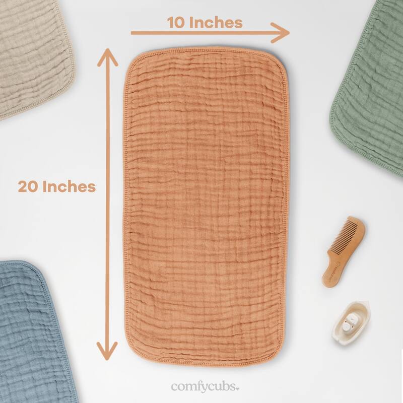 Muslin Burp Cloths for Babies by Comfy Cubs