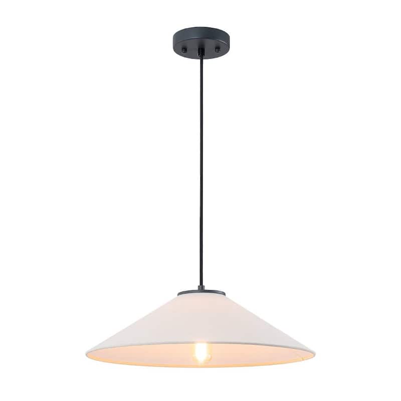 1-Light Modern Fabric Single Cone Pendant