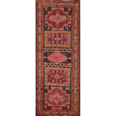 Hand Knotted Oriental 100% Wool Carpet Traditional Tribal Multi-Colored Ardebil Runner Rug - 10' 6'' X 3' 7''
