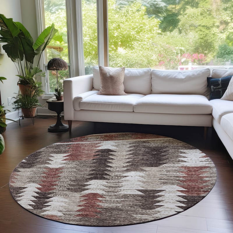 Machine Washable Indoor/ Outdoor Chantille Boho Moroccan Rug