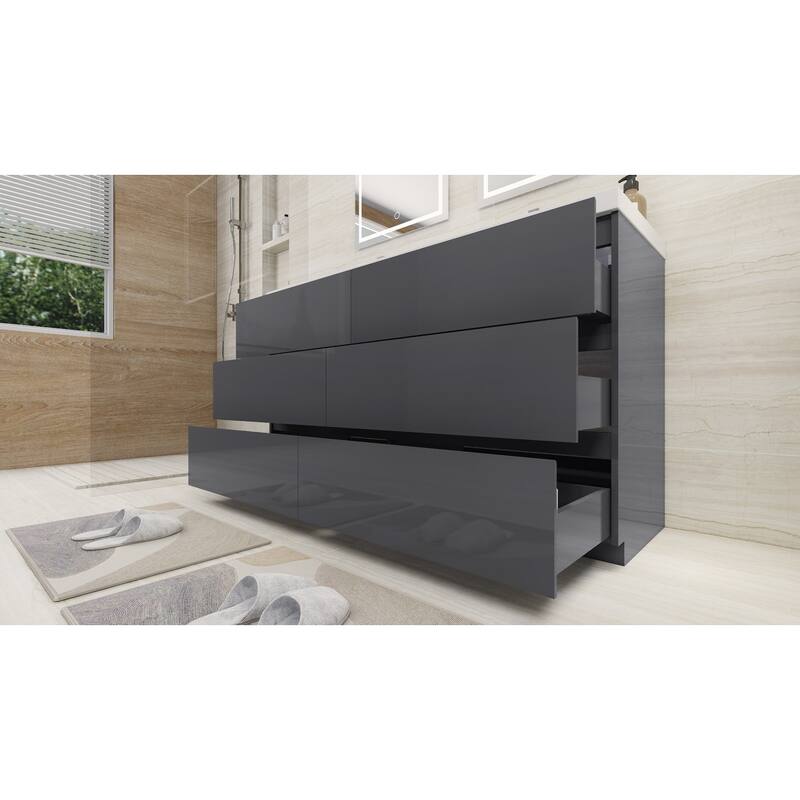 Aron 60'' Freestanding Vanity with Double Reinforced Acrylic Sink
