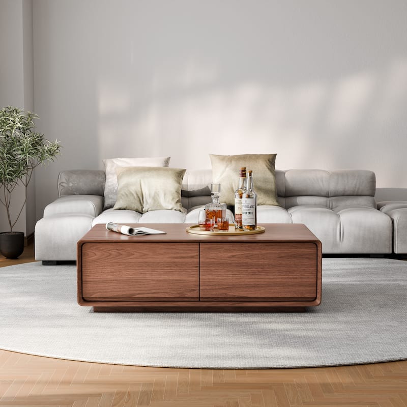 Modland 47" Handmade Modern Coffee Table with 4 Drawers & Rounded Corners - 47.24