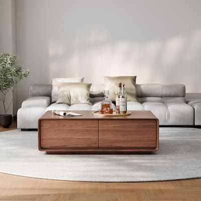 Modland 47" Handmade Modern Coffee Table with 4 Drawers & Rounded Corners - 47.24