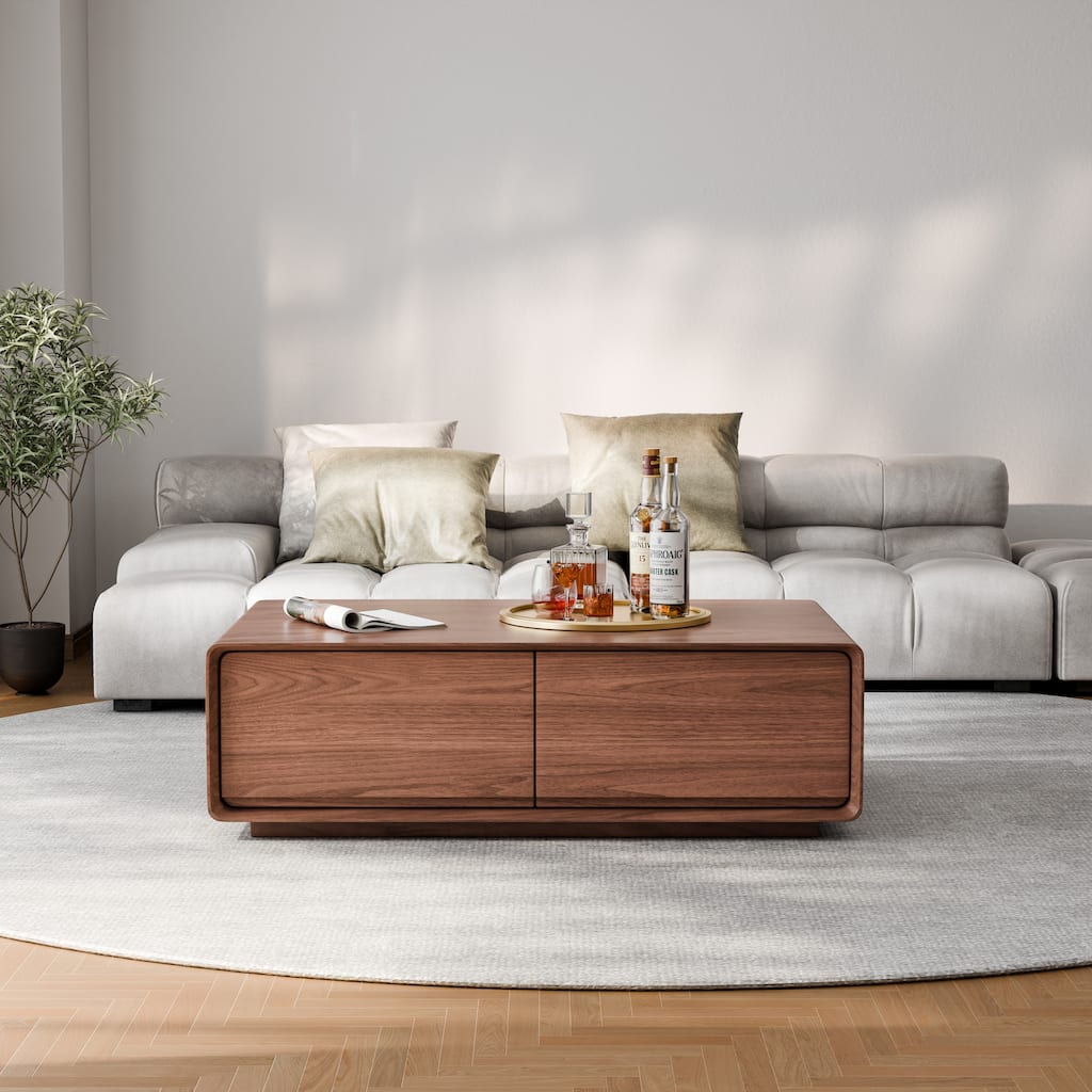 Modland 47" Handmade Modern Coffee Table with 4 Drawers & Rounded Corners - 47.24