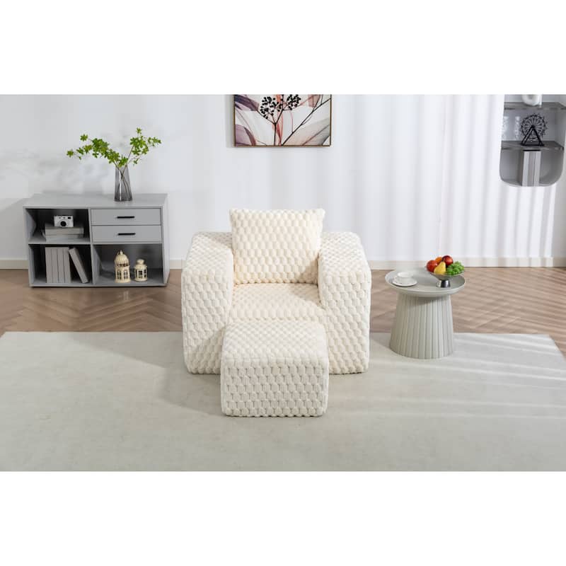 Luxurious Corduroy Fabric Lingge corduroy compression sofa with Ottoman