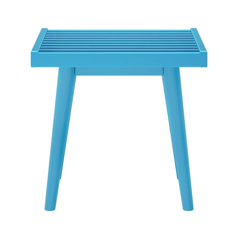 Plank and Beam Mid Century Modern Wood Square Bench
