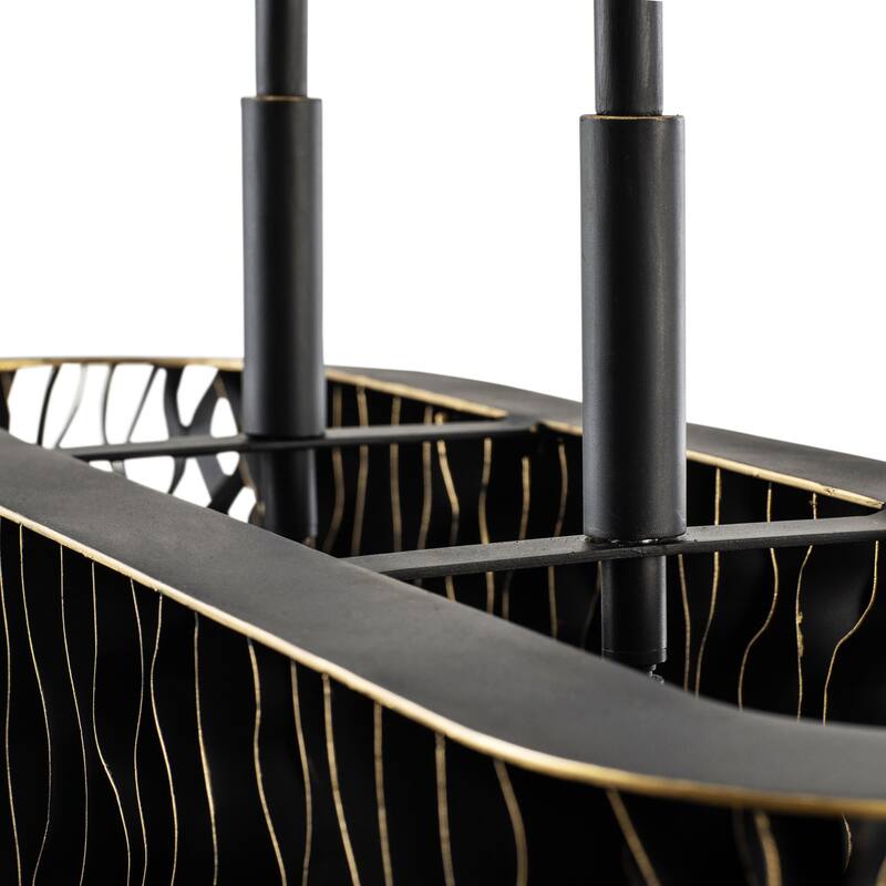 Varaluz Estela Linear Pendant - Matte Black/French Gold - 36"W