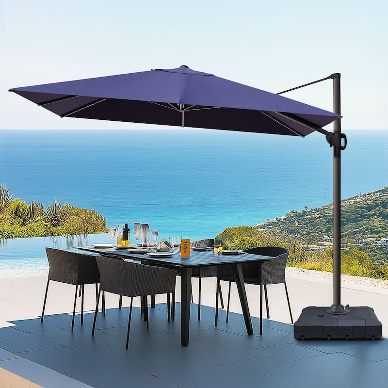 Outdoor Patio 9 FT x 11.5 FT Cantilever-Offset Umbrella with Wheel Base