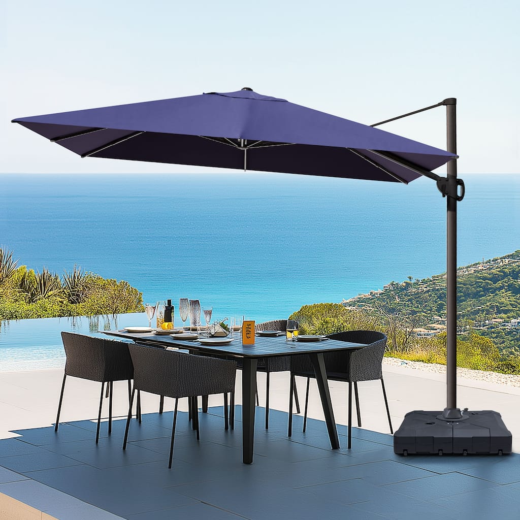 Outdoor Patio 9 FT x 11.5 FT Cantilever-Offset Umbrella with Wheel Base
