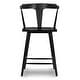 preview thumbnail 1 of 11, Poly & Bark Enzo 23.5" Seat Height Counter Stool - Solid Oak Wood Single - Black - Counter Height