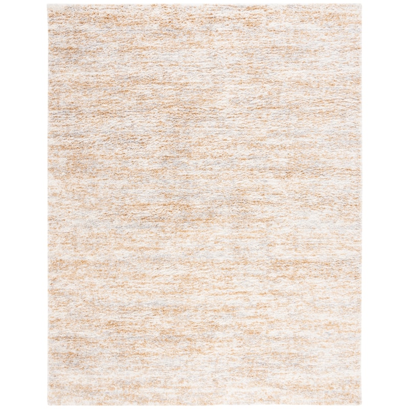SAFAVIEH Berber Shag Rafaele 1.25-inch Thick Rug - 10' x 14' - Ivory/Light Gold - Rectangle