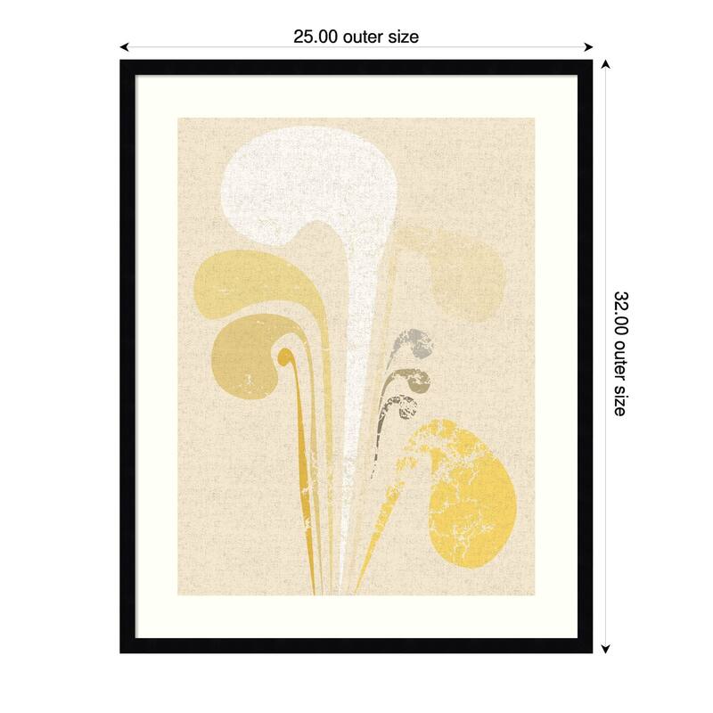 Whispers in Ochre by Annick Wood Framed Wall Art Print - Svelte Noir Black - Wood - 25 x 32 in - Black