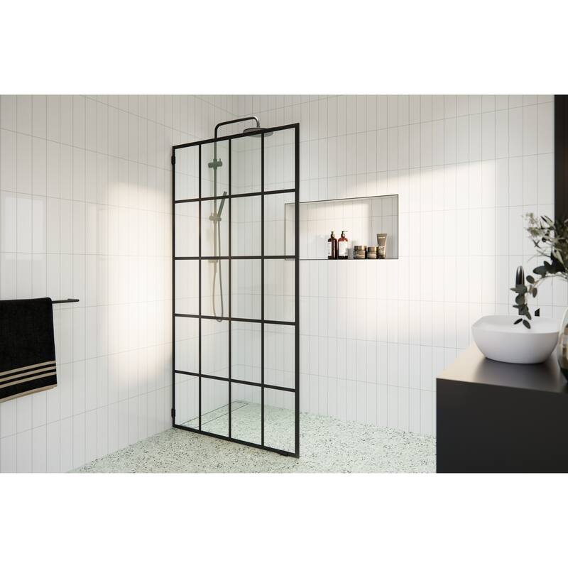 Glass Warehouse 78" x 40" French Monture Noir - Single Fixed Panel