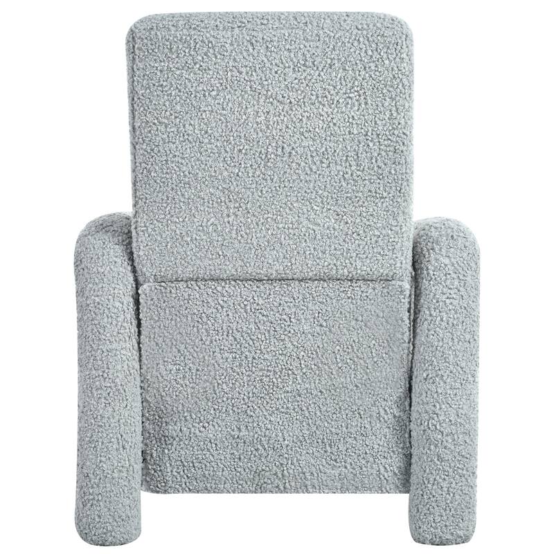 Push Back Recliner Armchair, 31.25" Teddy Upholstered Single Sofa Chair with 3-Position Adjustable Backrest for Living Room