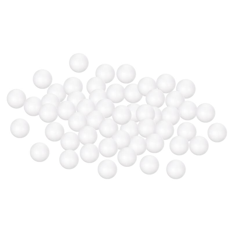 50Pcs 1.5" White Polystyrene Foam Solid Balls for Art and Party Decorations