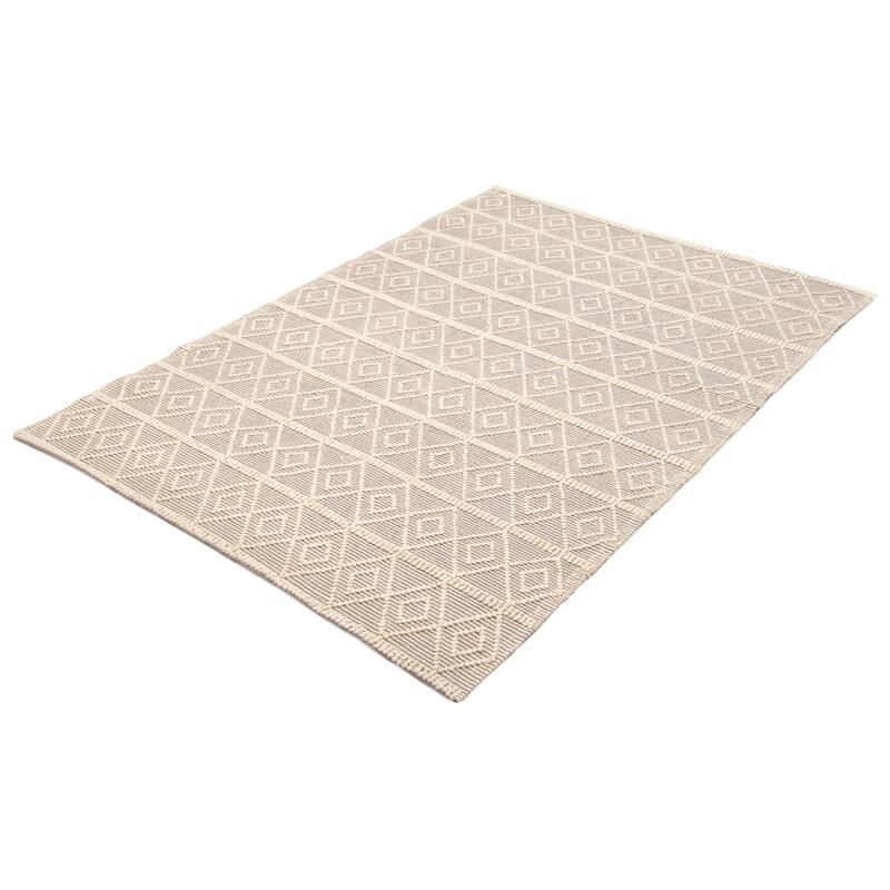 ECARPETGALLERY Braid weave Sienna Cream Wool Rug - 6'1 x 8'11