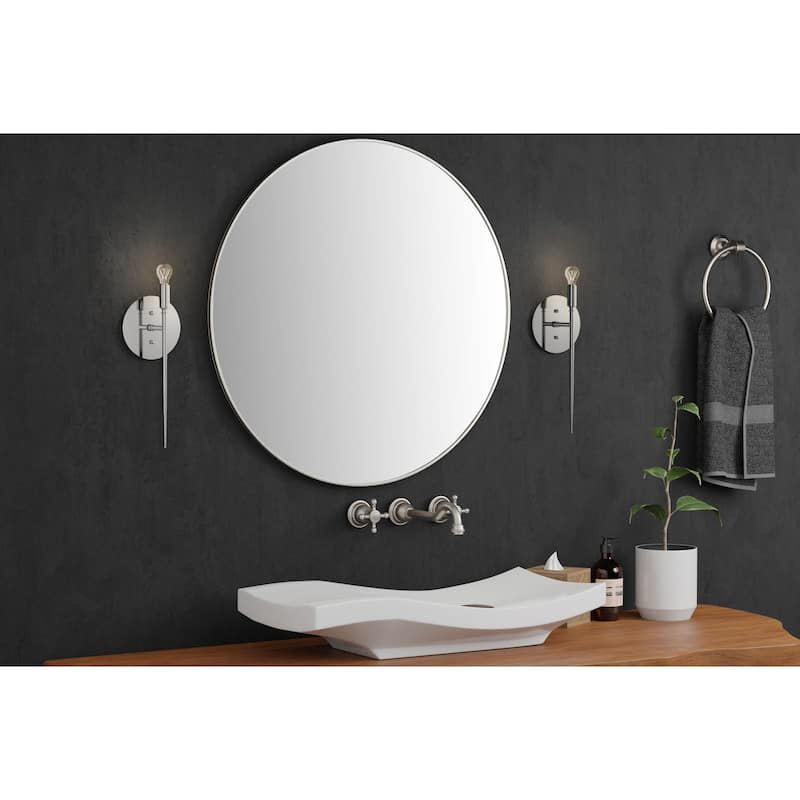 Currey & Company Bel Canto 1-Light Nickel Wall Sconce - 15.125"h x 6"w x 3.75"d