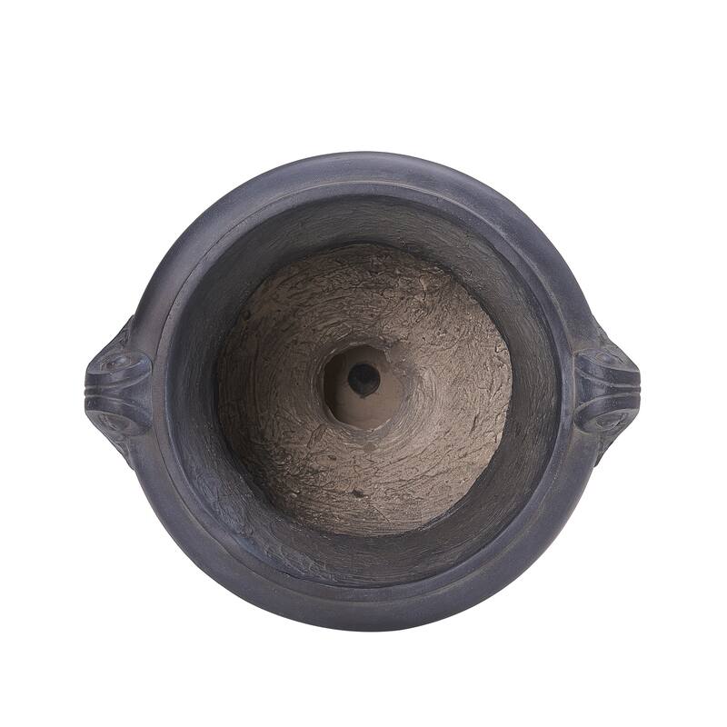 Christopher Knight Home - Fernrise 24.80"H Outdoor Classical Floral Relief Carvings MGO Urn Planter, Drainage Hole & Ventilation