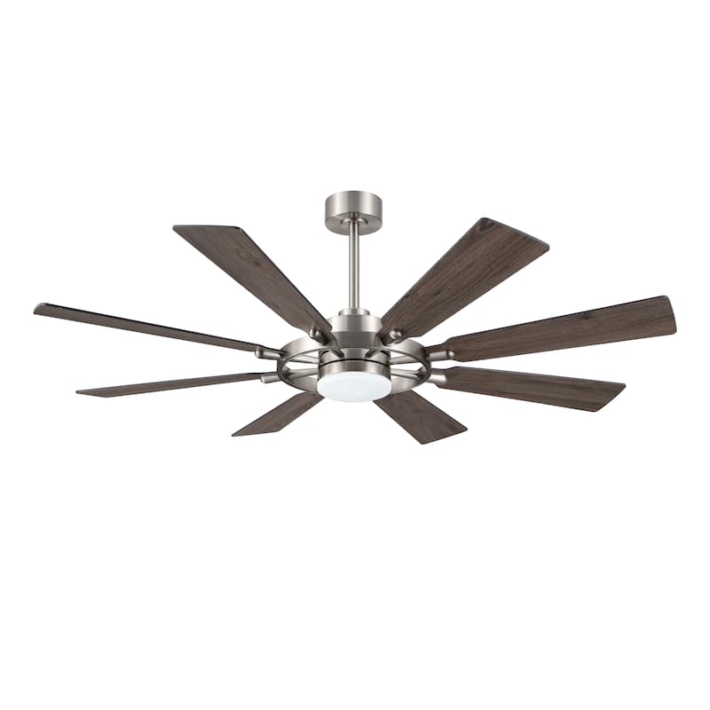 WINGBO 60-inch/72-inch 8-Blades Indoor DC Motor Ceiling Fan With LED Light and Remote Control