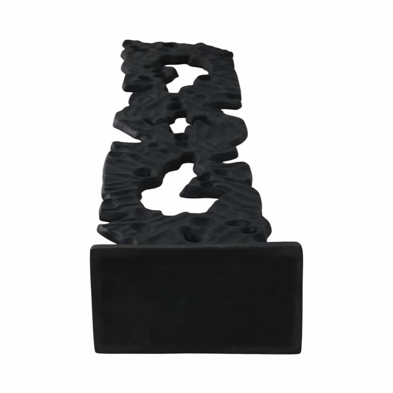 Metal Sculpture with Abstract Cutout Textured Form Modern Art Accent
